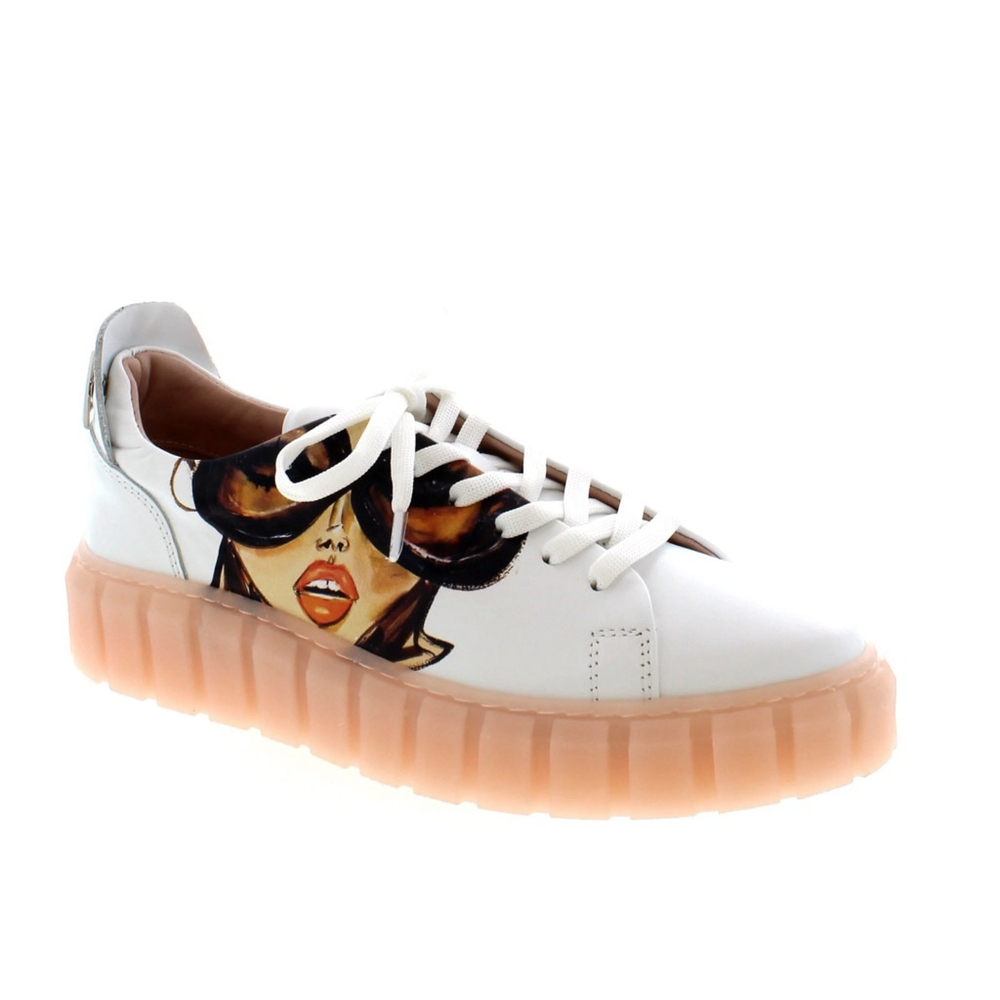 LA PINTA Platform Sneakers White Multi Size 38